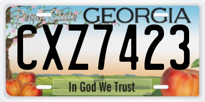 GA license plate CXZ7423