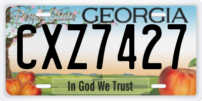 GA license plate CXZ7427