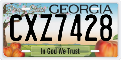 GA license plate CXZ7428