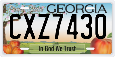 GA license plate CXZ7430