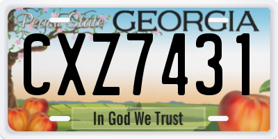 GA license plate CXZ7431