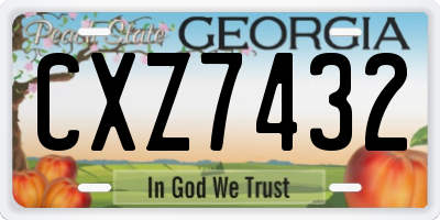 GA license plate CXZ7432