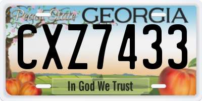GA license plate CXZ7433