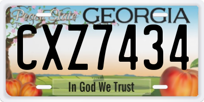 GA license plate CXZ7434