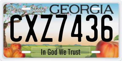 GA license plate CXZ7436