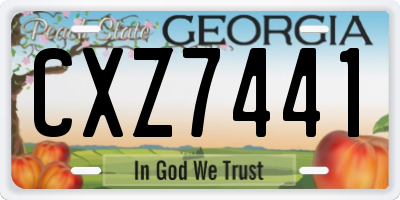 GA license plate CXZ7441