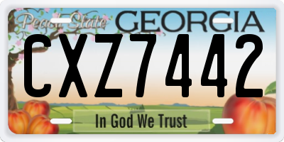 GA license plate CXZ7442