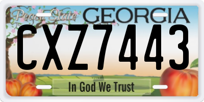 GA license plate CXZ7443