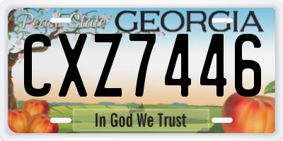 GA license plate CXZ7446