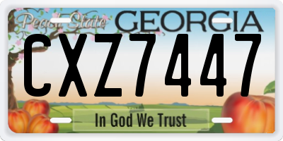 GA license plate CXZ7447