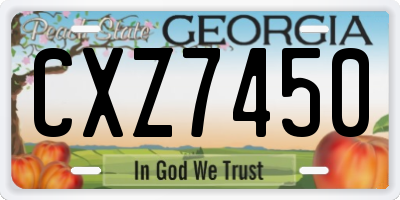 GA license plate CXZ7450