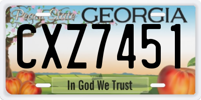 GA license plate CXZ7451