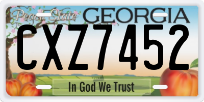 GA license plate CXZ7452