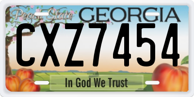 GA license plate CXZ7454