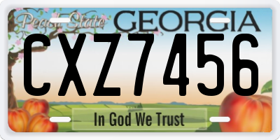 GA license plate CXZ7456