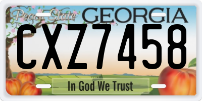 GA license plate CXZ7458