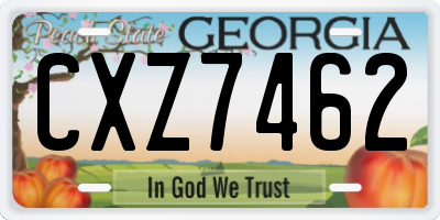 GA license plate CXZ7462