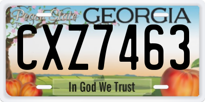 GA license plate CXZ7463