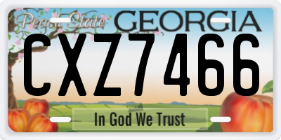 GA license plate CXZ7466