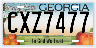 GA license plate CXZ7477
