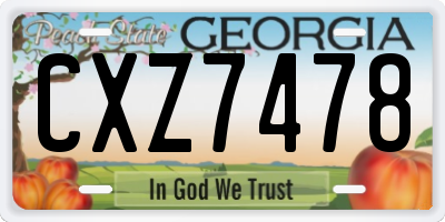 GA license plate CXZ7478