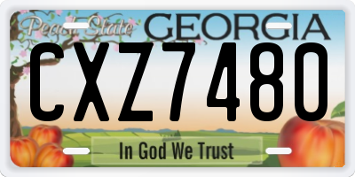 GA license plate CXZ7480
