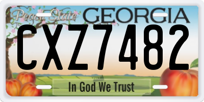 GA license plate CXZ7482