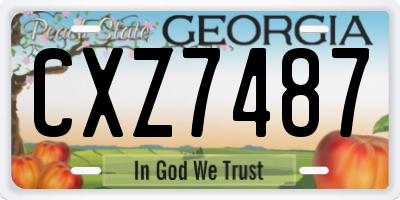 GA license plate CXZ7487