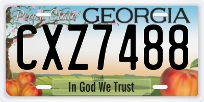 GA license plate CXZ7488