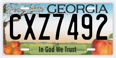 GA license plate CXZ7492