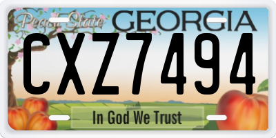 GA license plate CXZ7494