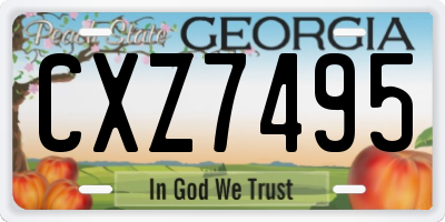 GA license plate CXZ7495