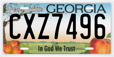 GA license plate CXZ7496