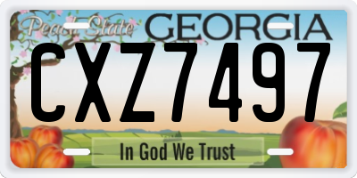 GA license plate CXZ7497