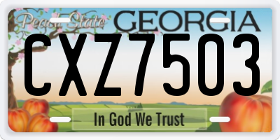 GA license plate CXZ7503