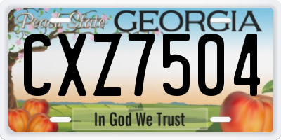 GA license plate CXZ7504