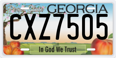 GA license plate CXZ7505