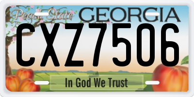 GA license plate CXZ7506
