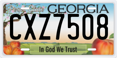 GA license plate CXZ7508