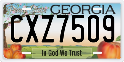GA license plate CXZ7509
