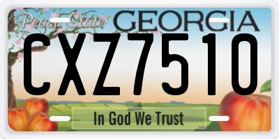 GA license plate CXZ7510