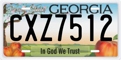 GA license plate CXZ7512