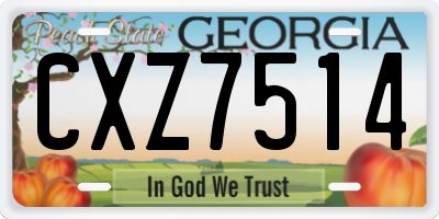 GA license plate CXZ7514