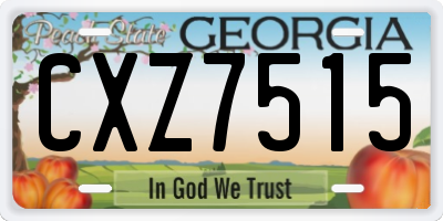 GA license plate CXZ7515