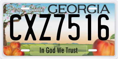 GA license plate CXZ7516