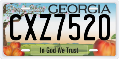 GA license plate CXZ7520