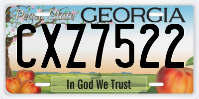 GA license plate CXZ7522