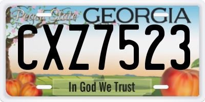 GA license plate CXZ7523
