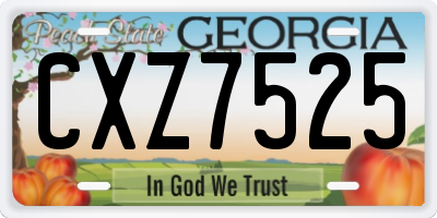 GA license plate CXZ7525
