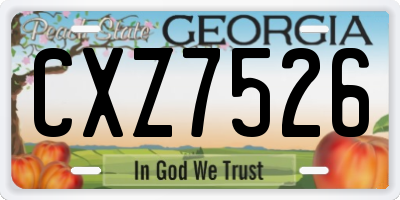 GA license plate CXZ7526